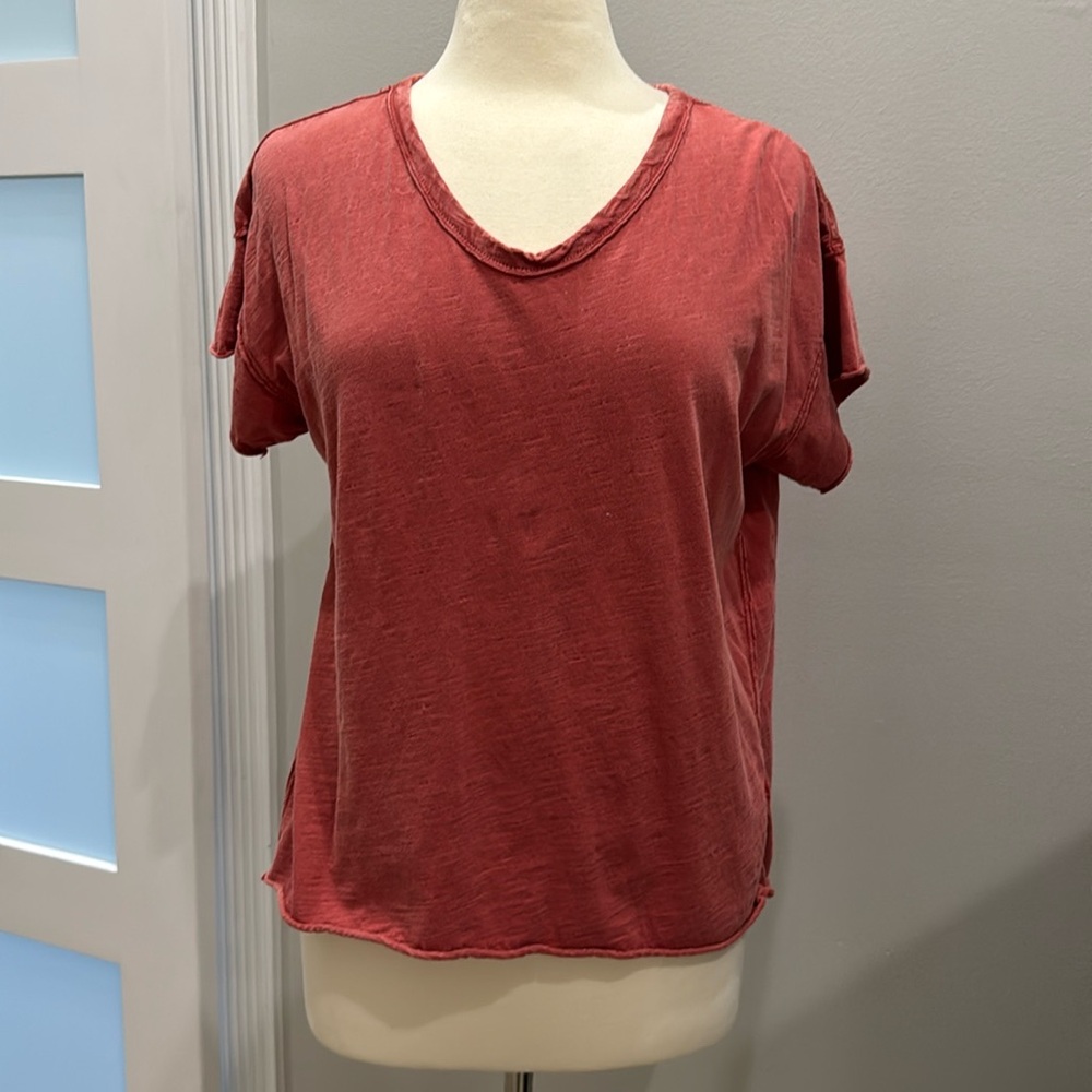 ANTHROPOLOGIE Pilcro Coral Short Sleeve Top
